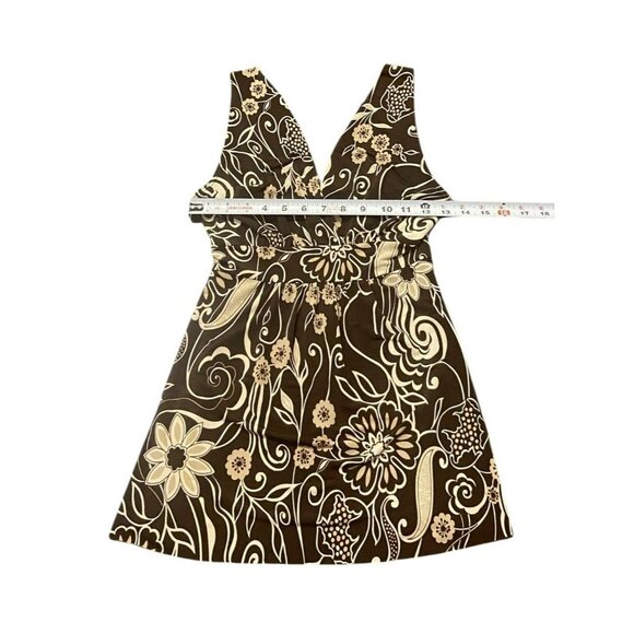 Vtg Body Central Y2K Sleeveless VNeck Babydoll Empire Waist Tank Top Brown XS - Picture 3 of 6